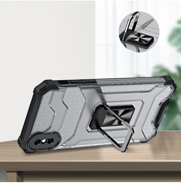 Crystal Ring Case Kickstand Tough Rugged Cover för iPhone XS Max grön