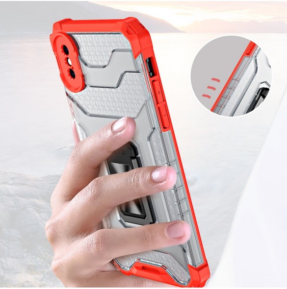 Crystal Ring Case Kickstand Tough Rugged Cover för iPhone XS Max grön
