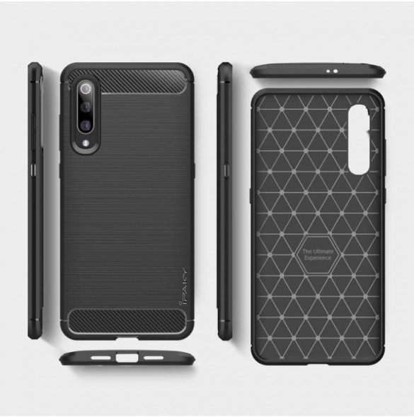 iPaky Carbon Väska Flexibel Skal TPU Väska till Xiaomi Mi 9 - Svart