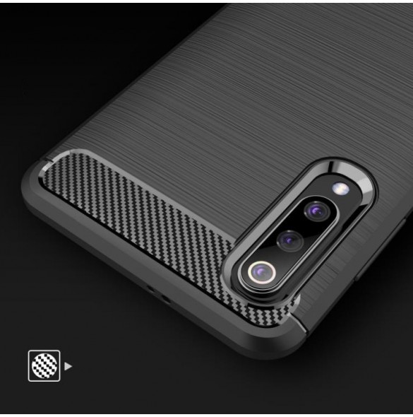 iPaky Carbon Väska Flexibel Skal TPU Väska till Xiaomi Mi 9 - Svart