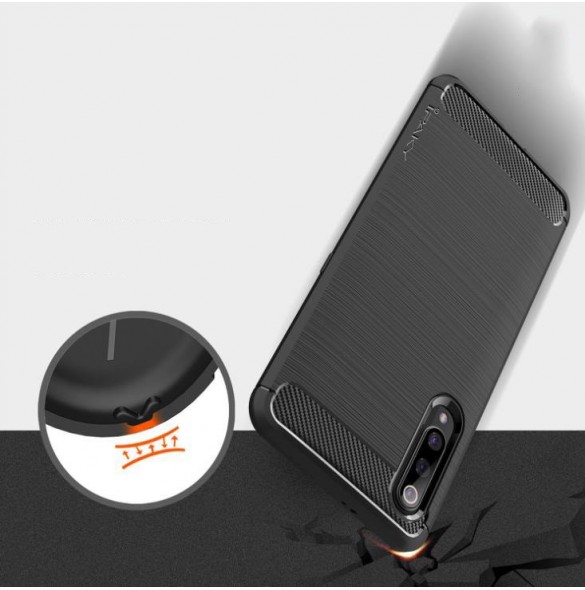 iPaky Carbon Väska Flexibel Skal TPU Väska till Xiaomi Mi 9 - Svart