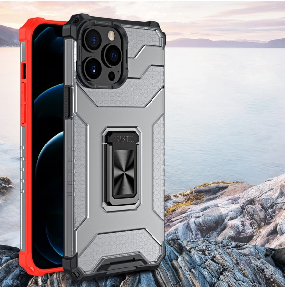 Crystal Ring Case Kickstand Tough Rugged Cover för iPhone 11 Pro Max grön