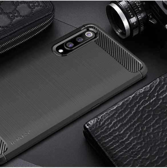 iPaky Carbon Väska Flexibel Skal TPU Väska till Xiaomi Mi 9 - Svart