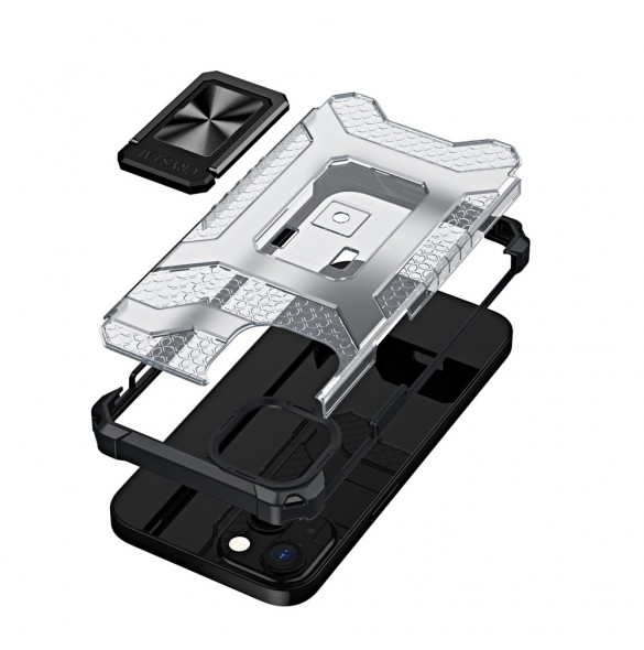 Crystal Ring Case Kickstand Tough Rugged Cover för iPhone 12 mini svart