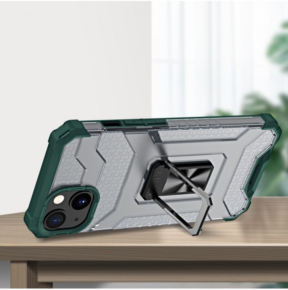 Crystal Ring Case Kickstand Tough Rugged Cover för iPhone 12 mini grön