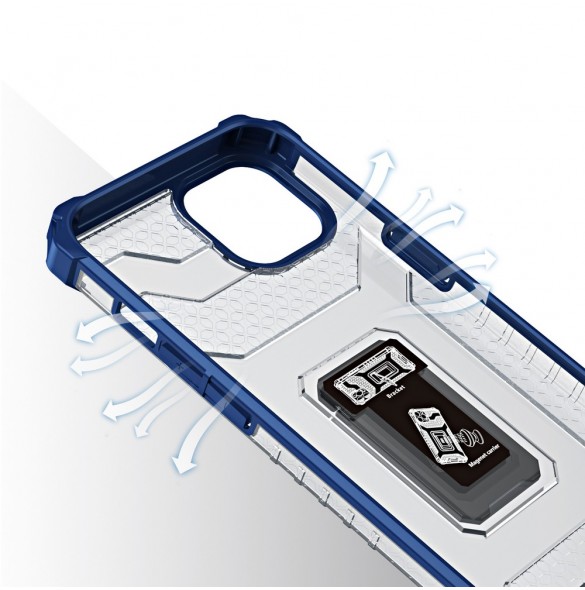 Crystal Ring Case Kickstand Tough Rugged Cover för iPhone 12 mini blå