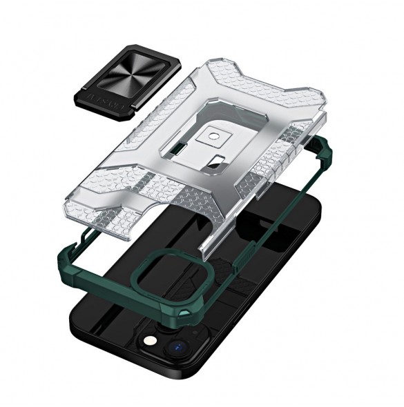 Crystal Ring Case Kickstand Tough Rugged Cover för iPhone 12 grön