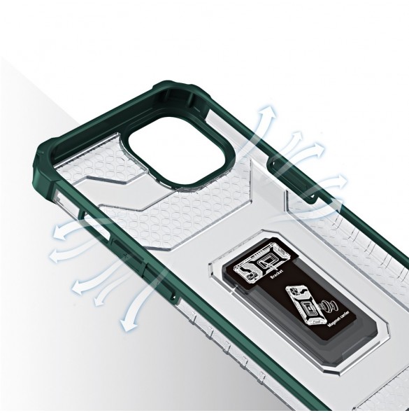 Crystal Ring Case Kickstand Tough Rugged Cover för iPhone 12 grön
