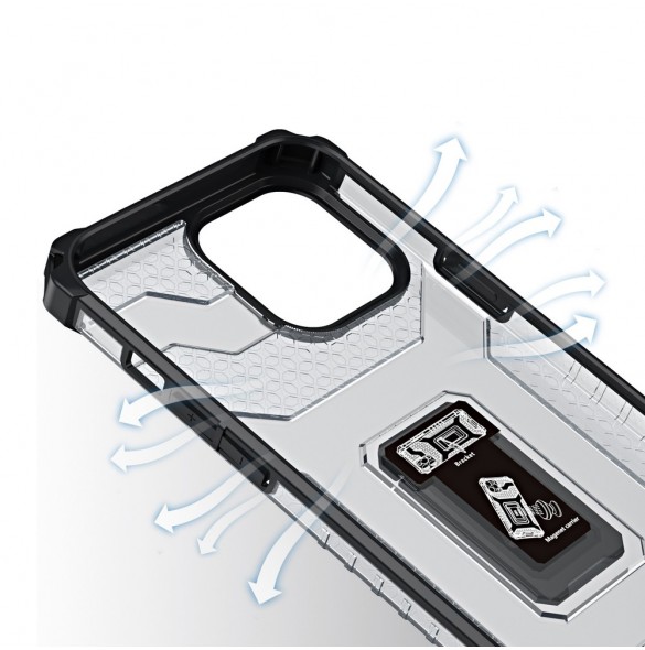 Crystal Ring Case Kickstand Tough Rugged Cover för iPhone 12 Pro svart