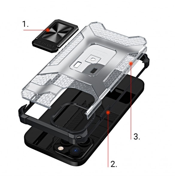 Crystal Ring Case Kickstand Tough Rugged Cover för iPhone 12 Pro svart
