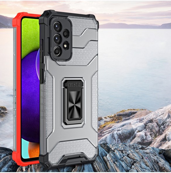 Crystal Ring Case Kickstand Tough Rugged Cover för Samsung Galaxy A72 4G grön