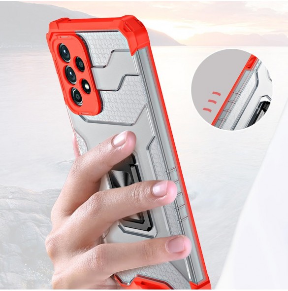 Crystal Ring Case Kickstand Tough Rugged Cover för Samsung Galaxy A72 4G grön