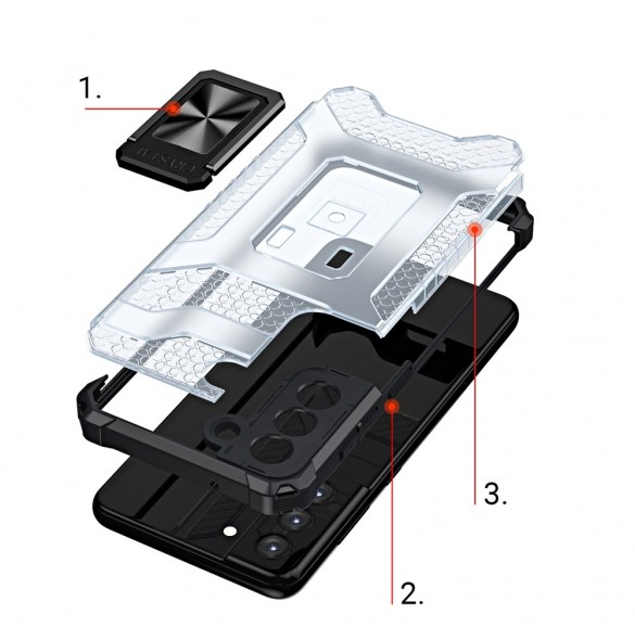 Crystal Ring Case Kickstand Tough Rugged Cover för Samsung Galaxy S21 5G blå
