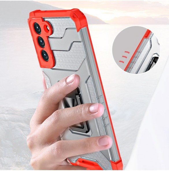 Crystal Ring Case Kickstand Tough Rugged Cover för Samsung Galaxy S21+ 5G (S21 Plus 5G) svart