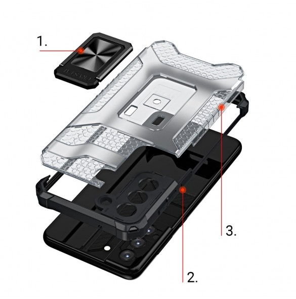 Crystal Ring Case Kickstand Tough Rugged Cover för Samsung Galaxy S21+ 5G (S21 Plus 5G) blå