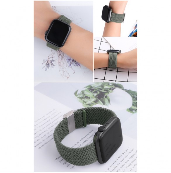 Band tygband för Watch Ultra / 9 / 8 / 7 / 6 / SE / 5 / 4 / 3 / 2 (49mm / 45mm / 44mm / 42mm) Flätat tygarmband Klocka Armban