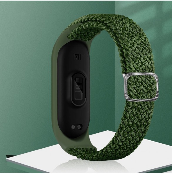 Rem Tygbyte bandrem för Xiaomi Mi Band 6/5/4/3 flätat tygarmband lila