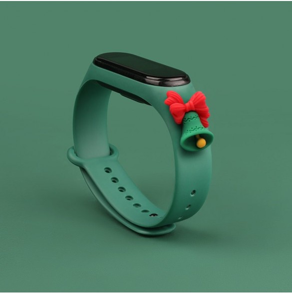 Rem Xmas Armband för Xiaomi Mi Band 4 / Mi Band 3 Jul Silikon Armband Mörkgrönt (Block)