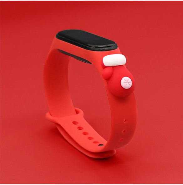 Rem Xmas Armband för Xiaomi Mi Band 4 / Mi Band 3 Jul Silikon Armband Röd (handske)