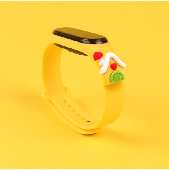 Rem Xmas Armband för Xiaomi Mi Band 4 / Mi Band 3 Jul Silikon Armband Gul (hus)