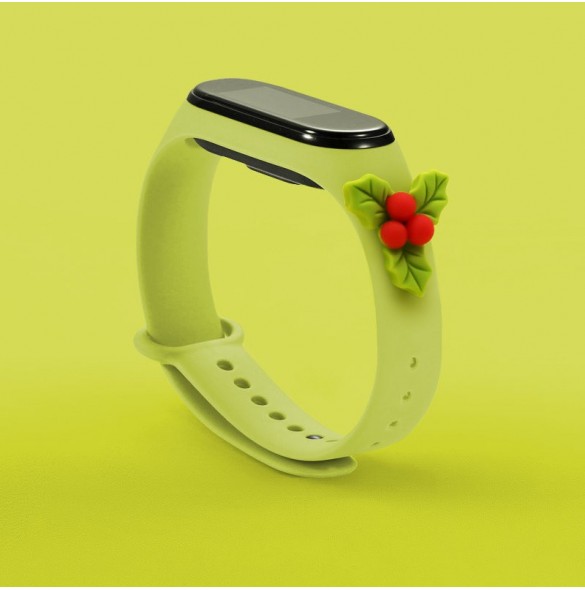 Rem Xmas Armband för Xiaomi Mi Band 6 / Mi Band 5 Jul Silikon Armband Grön (mistel)