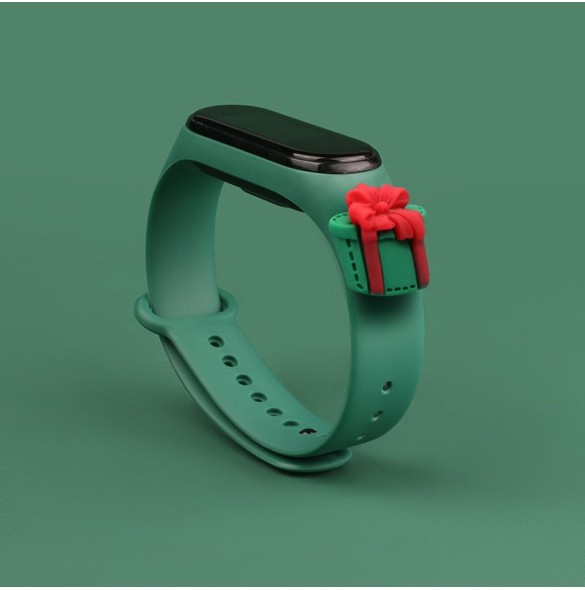 Rem Xmas Armband för Xiaomi Mi Band 6 / Mi Band 5 Christmas Silikon Armband Mörkgrönt (gåva)