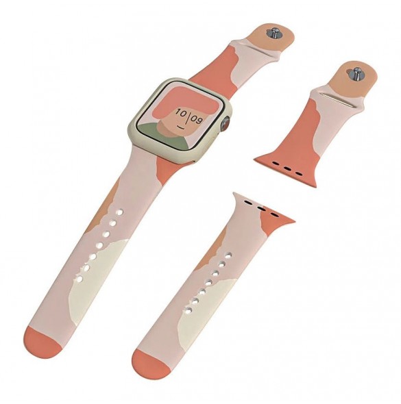 Band Moro Band för Apple Watch 9 / 8 / 7 / 6 / SE / 5 / 4 / 3 / 2 (41mm / 40mm / 38mm) Silikonrem Watch Armband Pattern 2