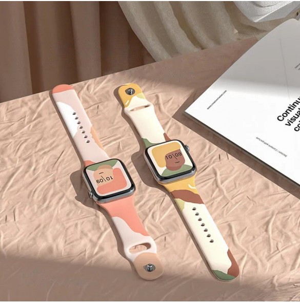 Armband Moro Band för Apple Watch 9/8/7/6 / SE / 5/4/3/2 (41mm / 40mm / 38mm) Silikonarmband Armbandsmönster 6