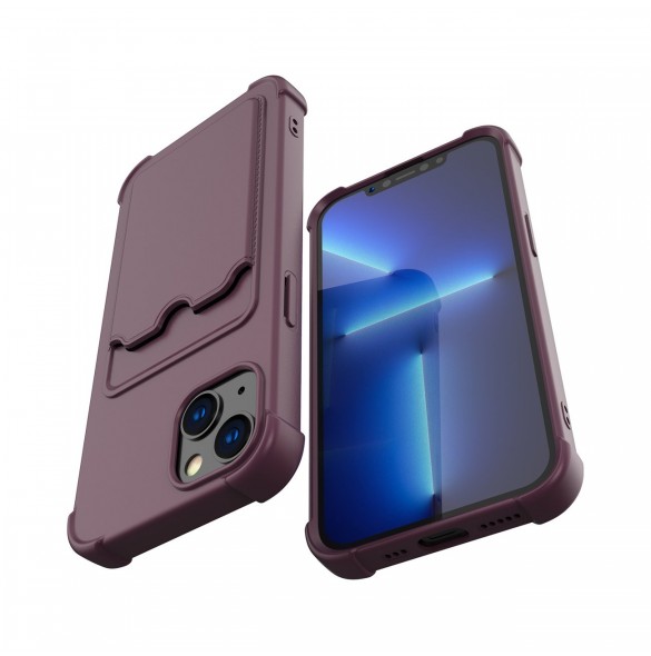 Card Armor Case Fodral för Xiaomi Redmi 10X 4G / Xiaomi Redmi Note 9 Card Wallet Silikon Armor Cover Airbag Blå