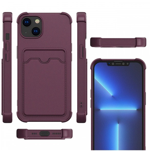 Card Armor Case Fodral för Xiaomi Redmi 10X 4G / Xiaomi Redmi Note 9 Card Wallet Silikon Armor Cover Airbag Blå