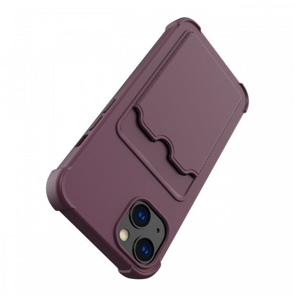 Card Armor Case Fodral för Xiaomi Redmi 10X 4G / Xiaomi Redmi Note 9 Card Wallet Silikon Armor Cover Airbag Blå