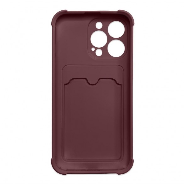 Card Armor Case Fodral för Xiaomi Redmi 10X 4G / Xiaomi Redmi Note 9 Card Wallet Silikon Armor Cover Air Bag Hallon