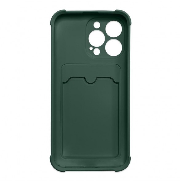 Card Armor Case Fodral för Samsung Galaxy A22 4G Card Plånbok Silikon Armor Cover Airbag Grön
