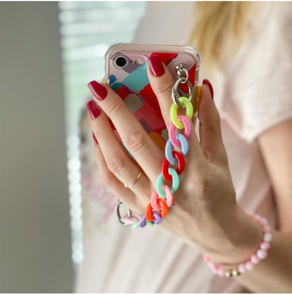 Color Chain Case gel flexibelt elastiskt fodral med ett kedjehänge för iPhone 13 Pro Max multicolour (1)