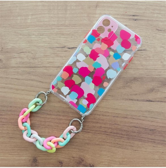 Color Chain Case gel flexibelt elastiskt fodral med ett kedjehänge för iPhone 13 Pro Max multicolour (1)