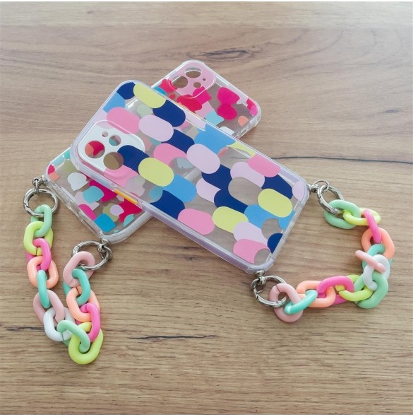 Color Chain Case gel flexibelt elastiskt fodral med ett kedjehänge för iPhone 13 Pro Max multicolour (1)