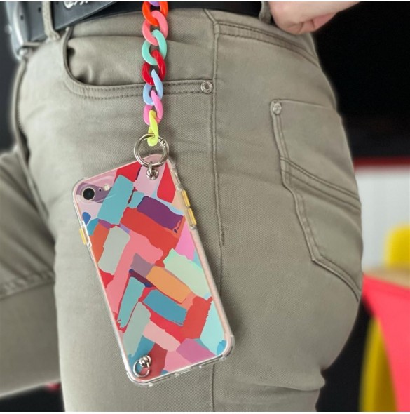 Color Chain Case gel flexibelt elastiskt fodral med ett kedjehänge för Samsung Galaxy S21 5G multicolour (3)