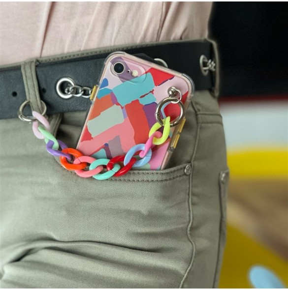 Color Chain Case gel flexibelt elastiskt fodral med ett kedjehänge för Xiaomi Redmi Note 10 Pro multicolour (3)