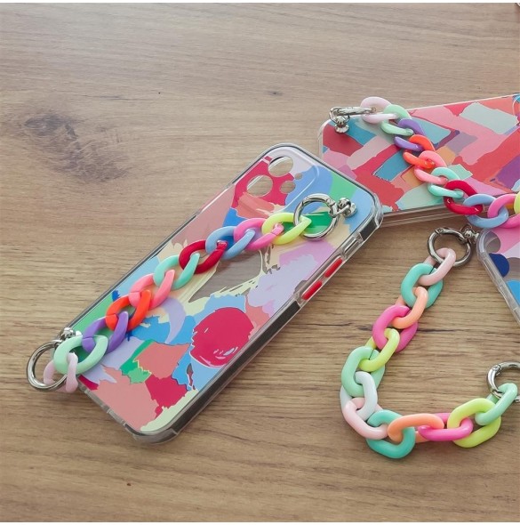 Color Chain Case gel flexibelt elastiskt fodral med ett kedjehänge för Xiaomi Redmi 10 multicolour (4)