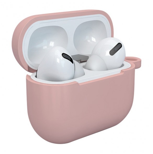 Fodral för AirPods 3 mjukt silikonfodral för hörlurar + nyckelring lobster clasp hänge rosa (fodral D)
