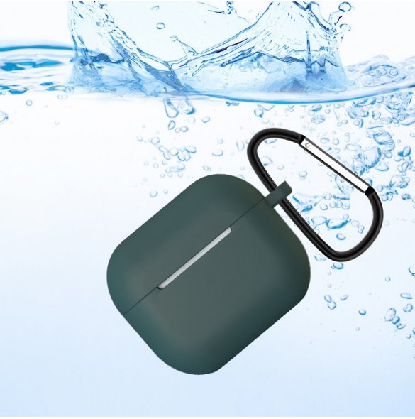 Fodral för AirPods 3 mjukt silikonfodral för hörlurar + nyckelring lobster clasp hänge rött (fodral D)
