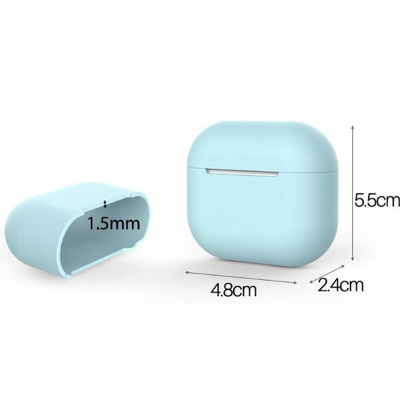 Fodral för AirPods 3 Silikon mjukt hörlursfodral Mörkblått (fodral C)