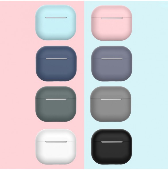 Fodral för AirPods 3 Silikon mjukt hörlursfodral Mörkblått (fodral C)
