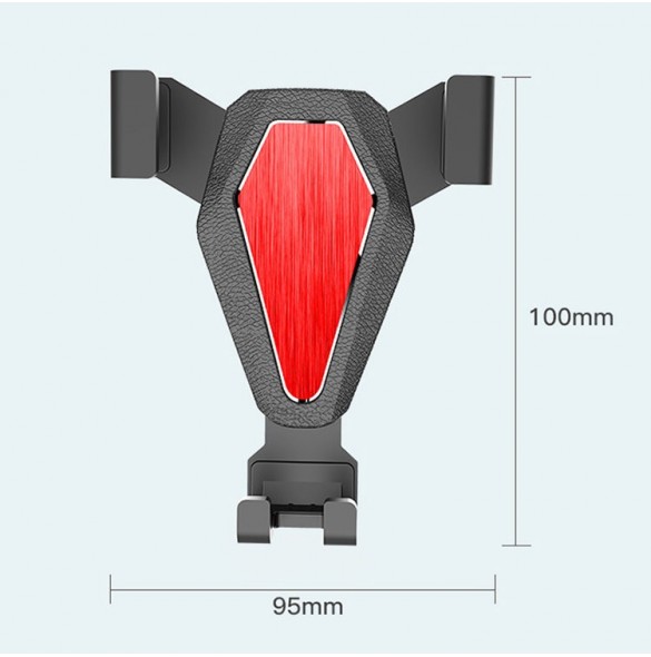 Gravity smartphone bilhållare, svart ventilationsgaller (YC07)