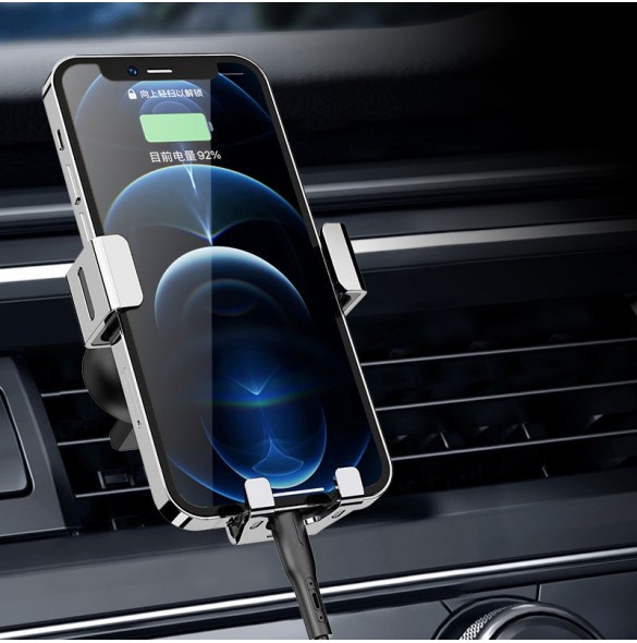 Gravity smartphone bilhållare för luftventil silver (YC12)