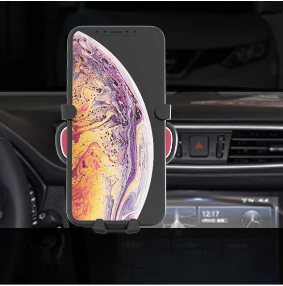 Gravity smartphone bilhållare för luftventil med luftfräschare svart (YC06)