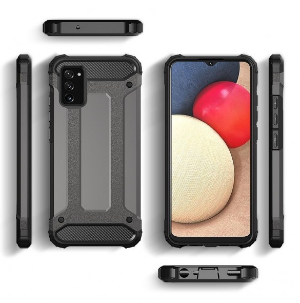 Hybrid Armor Case Tough Rugged Cover för Samsung Galaxy A03s svart