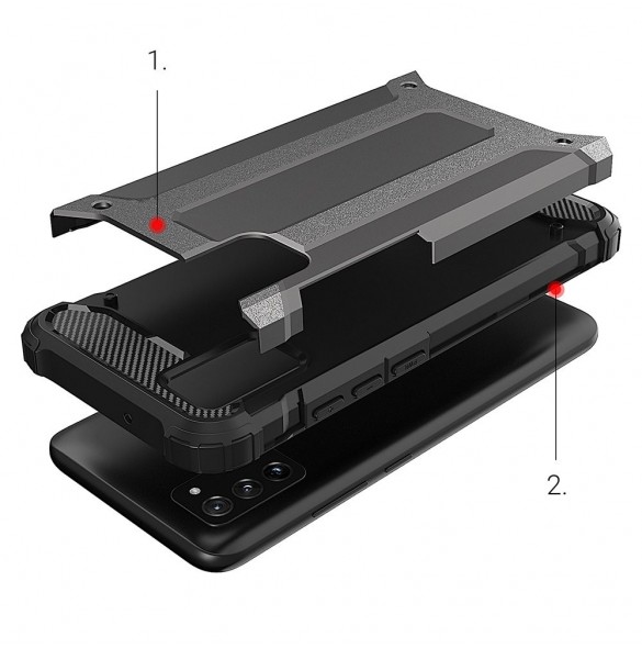 Hybrid Armor Case Tough Rugged Cover för Samsung Galaxy A03s svart