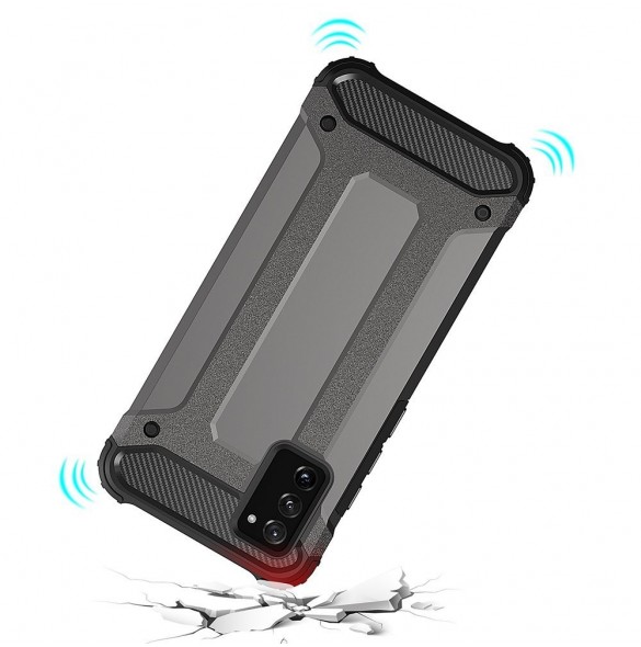 Hybrid Armor Case Tough Rugged Cover för Samsung Galaxy A03s svart