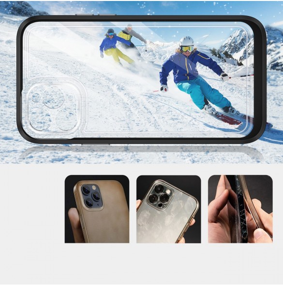 Klart 3-i-1 fodral för iPhone 11 Pro Max fodral gel skal med ram svart